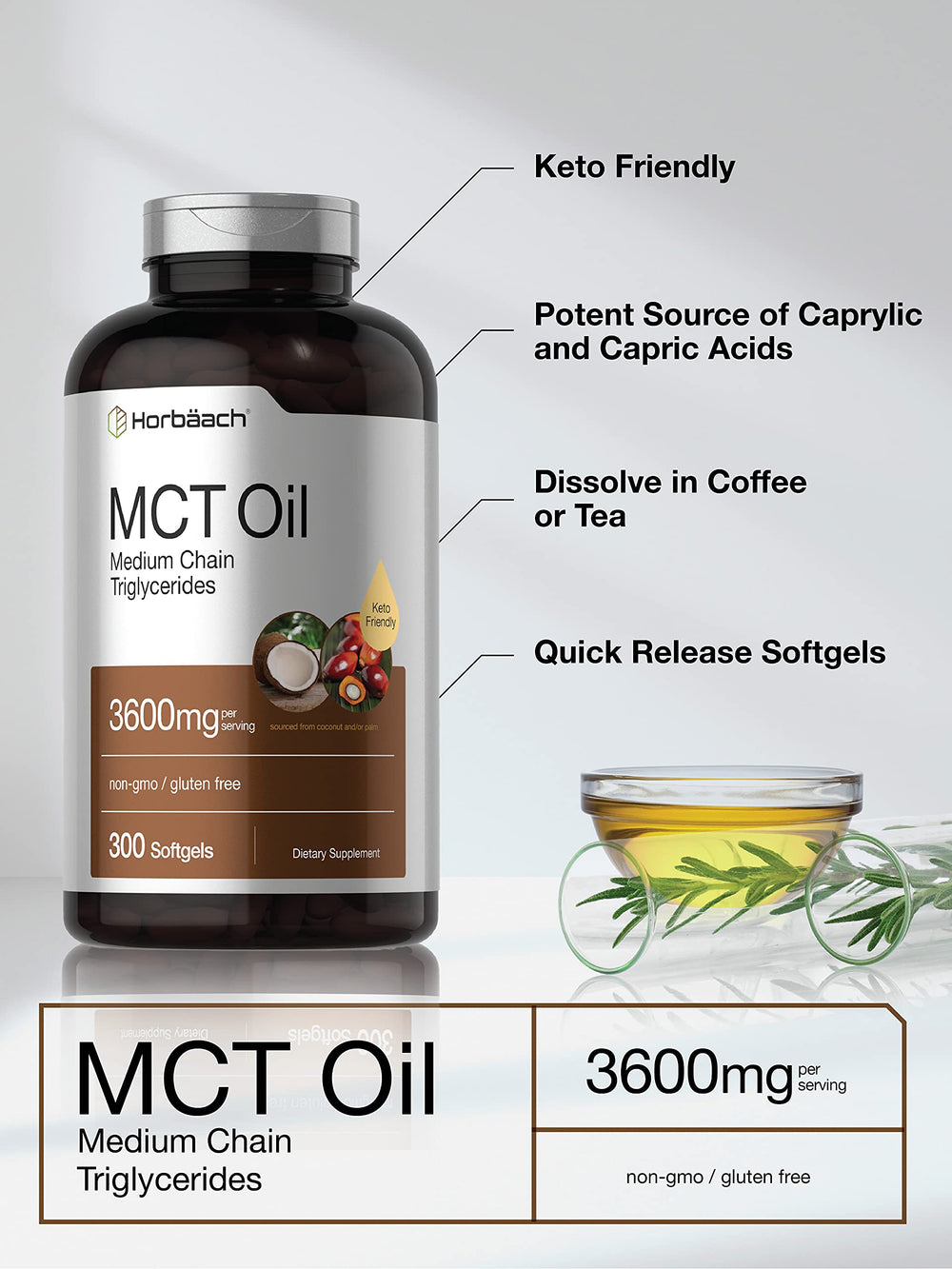Close-up of MCT oil capsule representing Caprylic and Capric acids