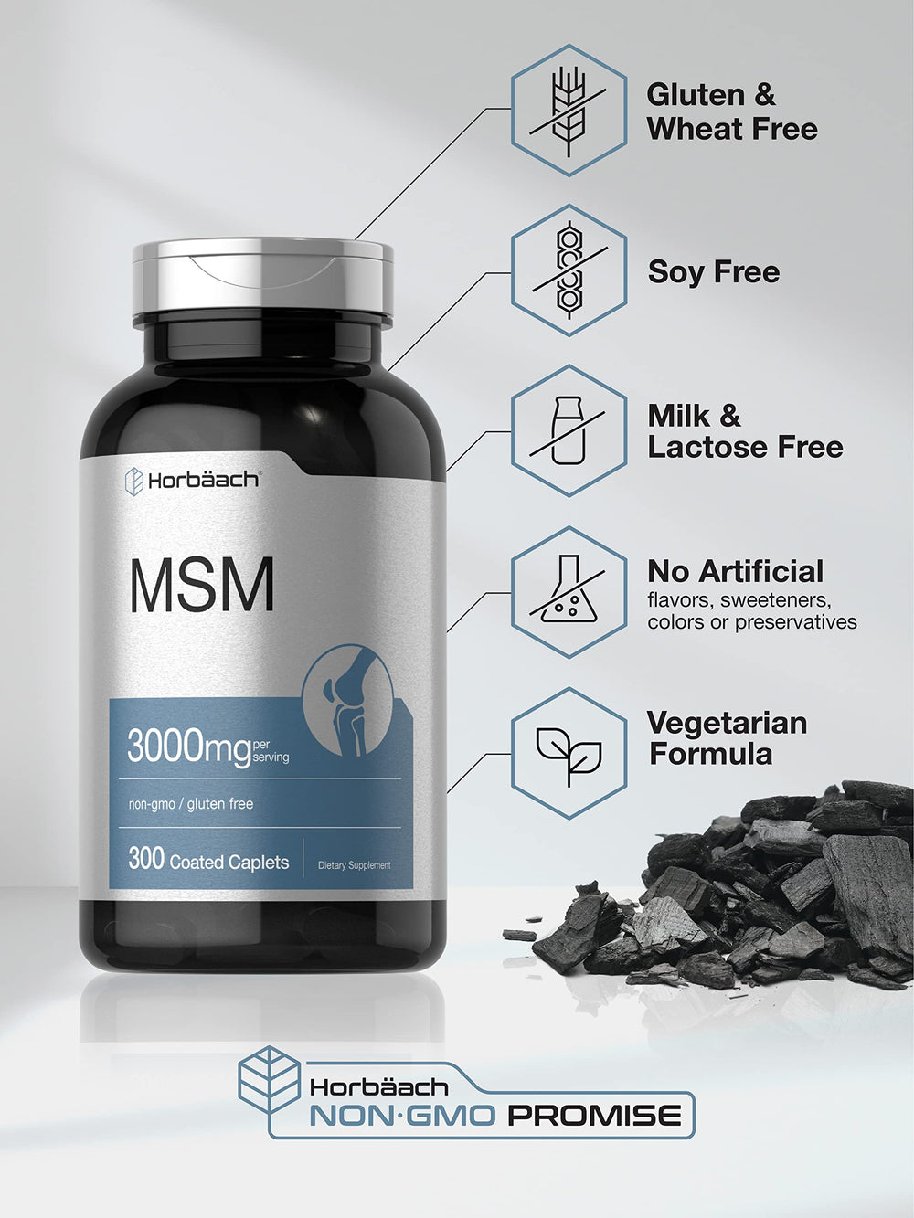 MSM with calcium supplement features and calcium mention