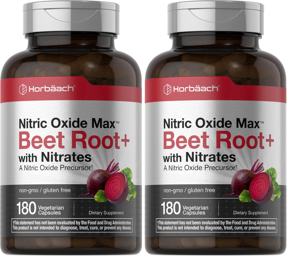 Horbäach Nitric Oxide Beet Root Capsules bottle front view