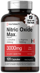 Horbäach Nitric Oxide supplement bottle highlighting clean label for better endurance during workouts.
