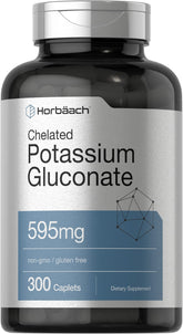 Horbäach Chelated Potassium Gluconate 595 mg caplets bottle - 300 count