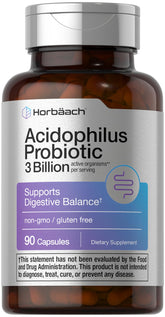 Horbäach Probiotic bottle for women's and men's digestive health, 3B CFU per serving
