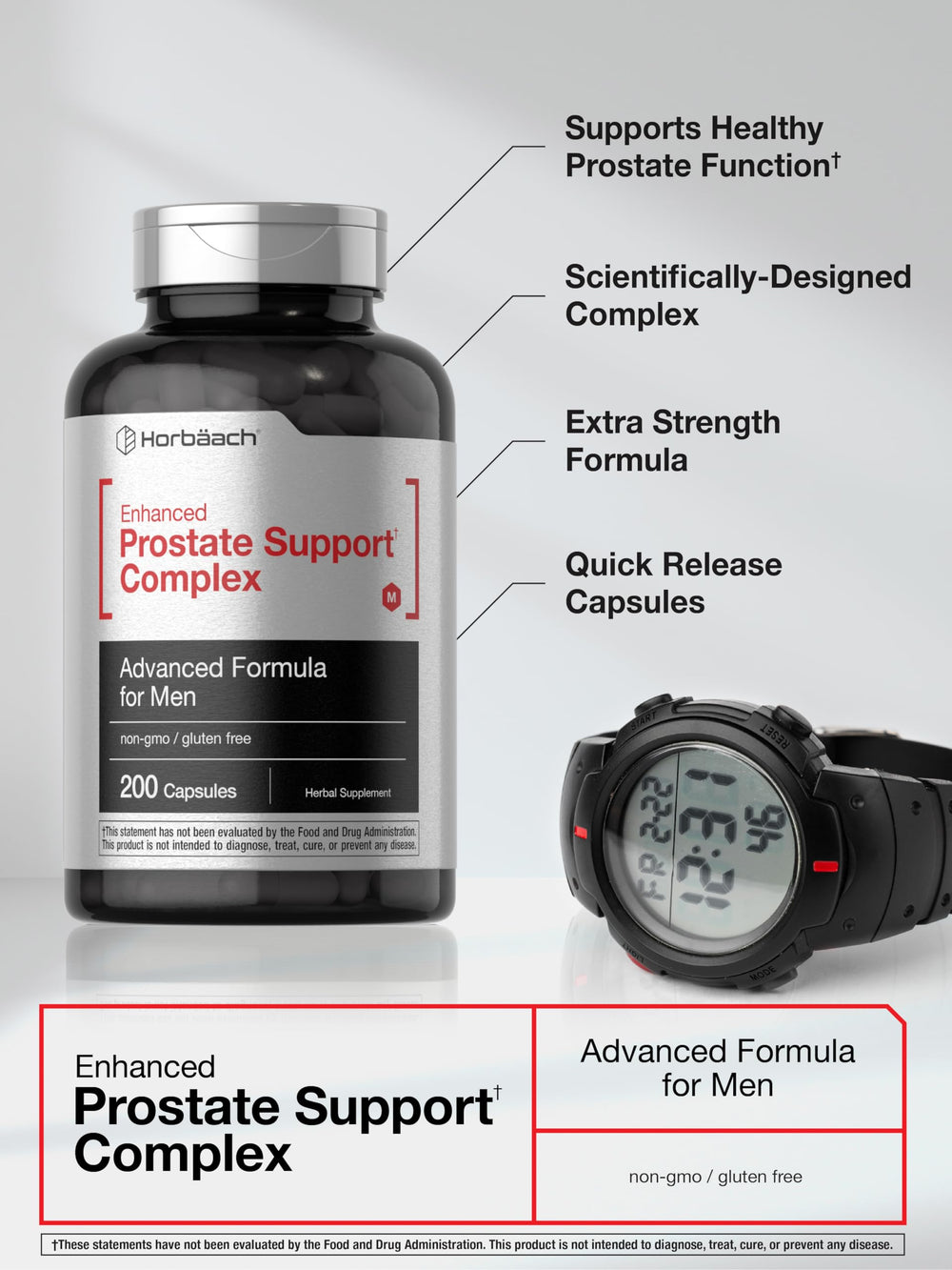 Box and bottle of Horbaach Prostate Supplement for Men