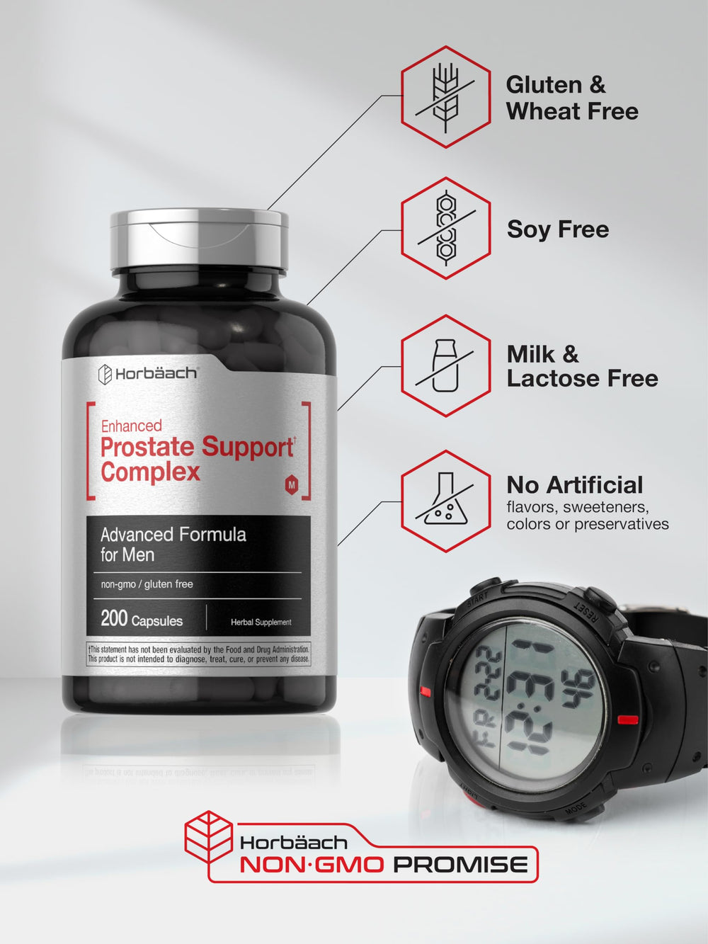 Herbal blend ingredients illustration for Horbaach Prostate Supplement