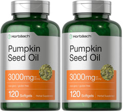 Horbäach Pumpkin Seed Oil bottle front—cold-pressed, non-GMO daily supplement.