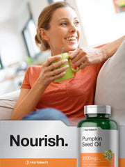 Horbaach Pumpkin Seed Oil box packaging shown as a healthy pantry staple.