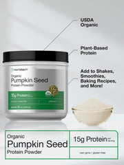 Horbäach pumpkin seed protein powder scoop dispenses evenly for smoothies.