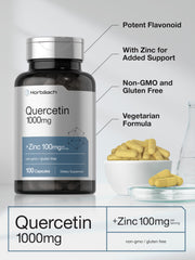 Ingredients list for Horbaach Quercetin 1000mg with zinc
