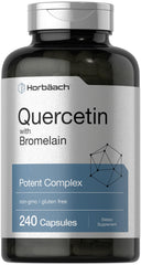 Front label of Horbaach Quercetin with Bromelain bottle