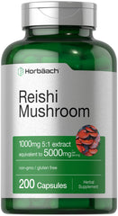 Horbaach Reishi Mushroom Capsules bottle – 200-count front view