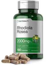 Horbäach Rhodiola Rosea capsules bottle with label