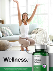 Supplement facts and ingredients label for Horbaach Saffron Extract