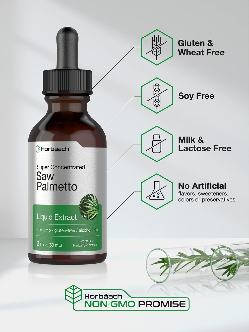 Cap of Horbaach Saw Palmetto Liquid Extract bottle