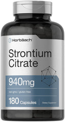 Horbäach Strontium Citrate 940 mg bottle containing 180 capsules