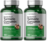 Horbäach Turmeric Curcumin 2250mg 180 capsules 2-pack front view