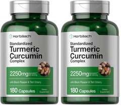 Horbäach Turmeric Curcumin 2250mg 180 capsules 2-pack front view