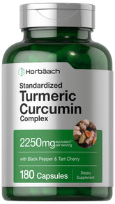 Horbäach Turmeric Curcumin Supplement bottle label