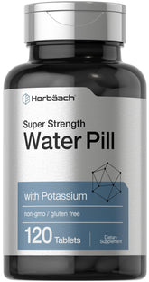 Horbäach Water Pills bottle label showing 120 tablets