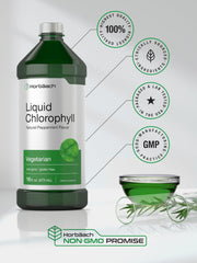 Natural peppermint flavor bottle of Horbäach Chlorophyll Liquid Drops