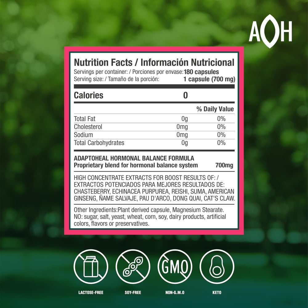 Hormobalance label highlighting vegan capsules