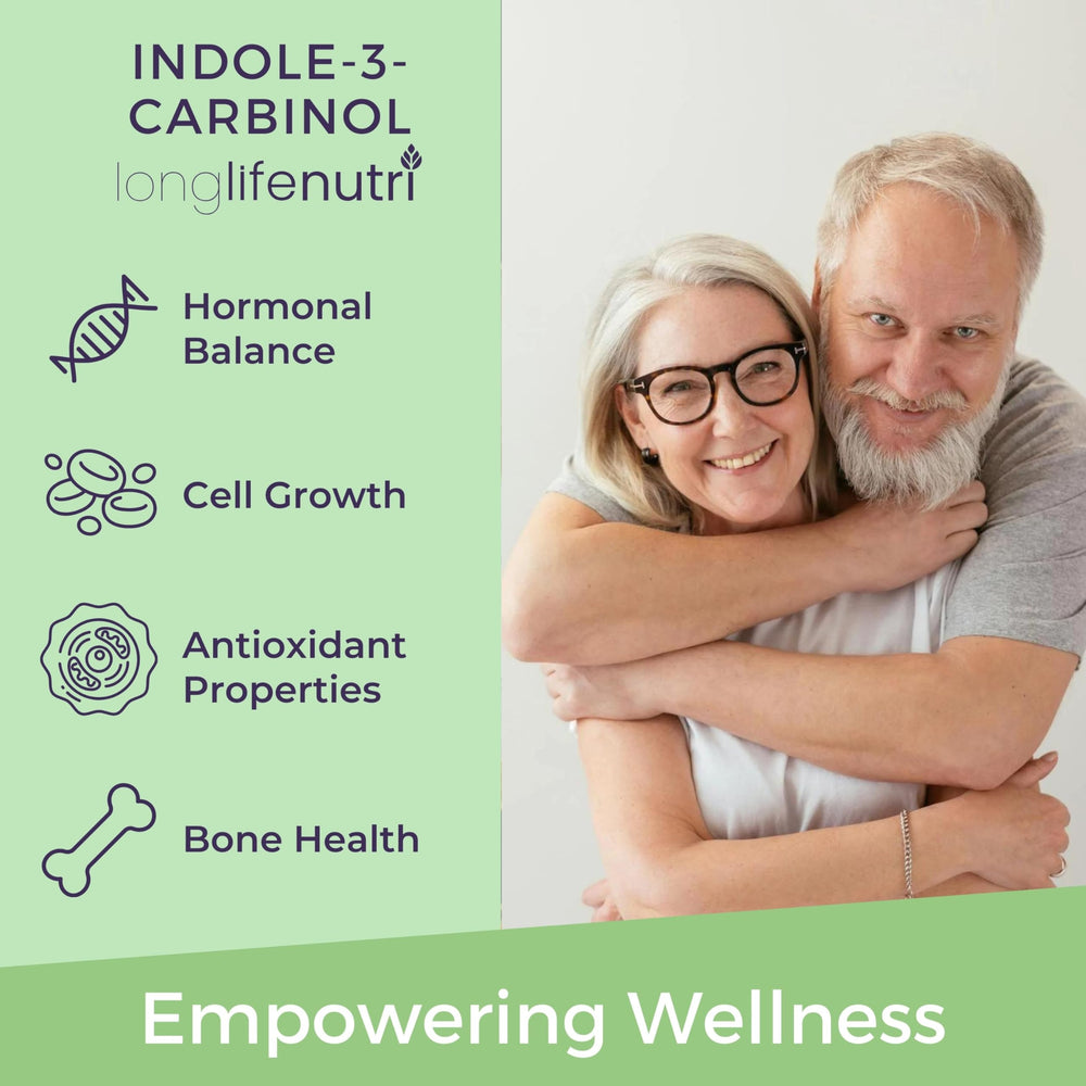 Graphic illustrating hormone balance support by Indole-3-Carbinol