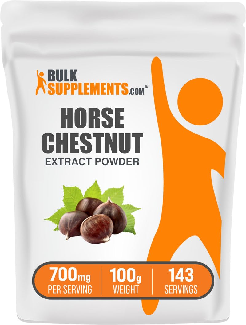 BulkSupplements Horse Chestnut Extract Powder container, 700 mg per serving, 100 g