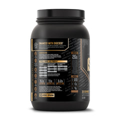 HOSSTILE ISO digestive enzymes label spotlights enhanced protein digestion and absorption.