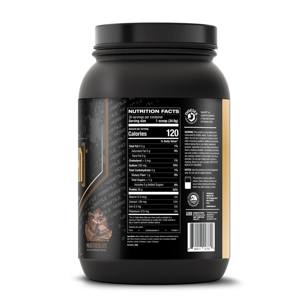 HOSSTILE ISO post-workout routine image suggests ready-to-drink protein for gym sessions.