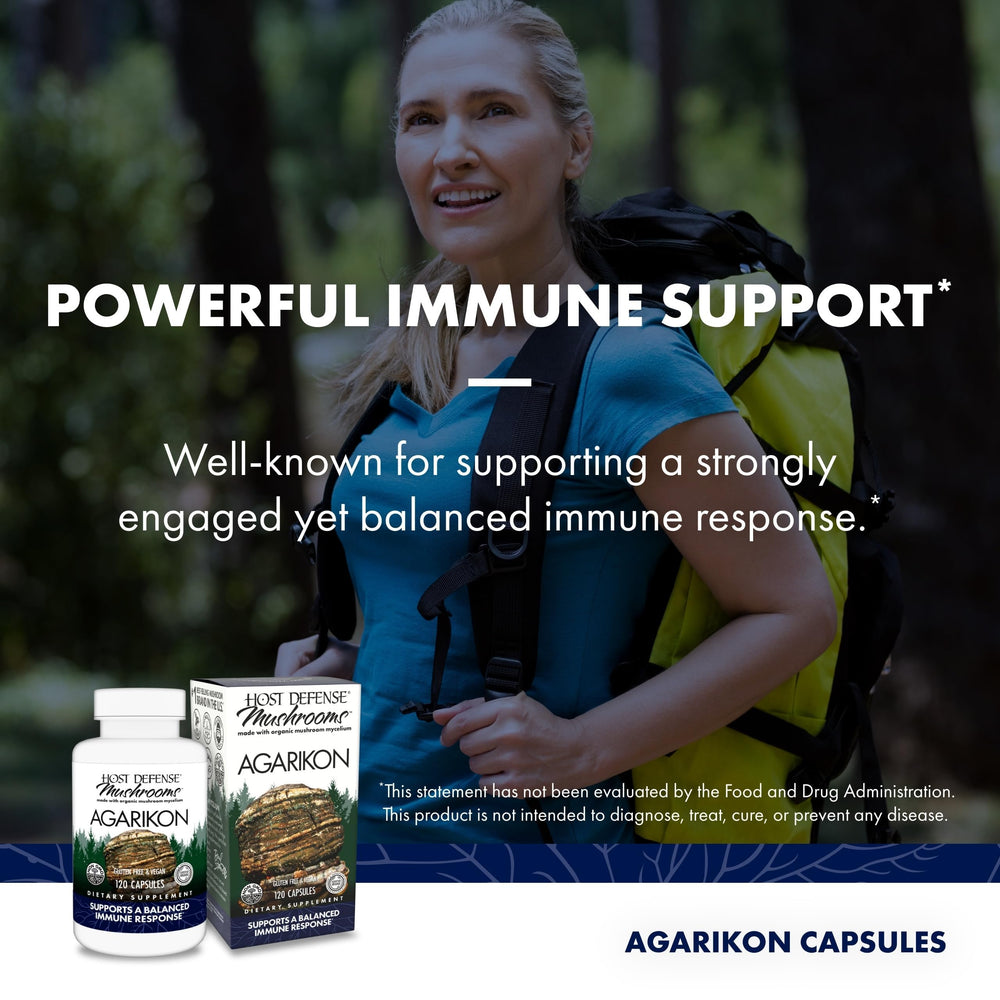 Host Defense Agarikon bottle packaging and branding