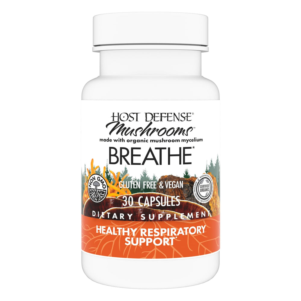 Host Defense Breathe Capsules bottle and label