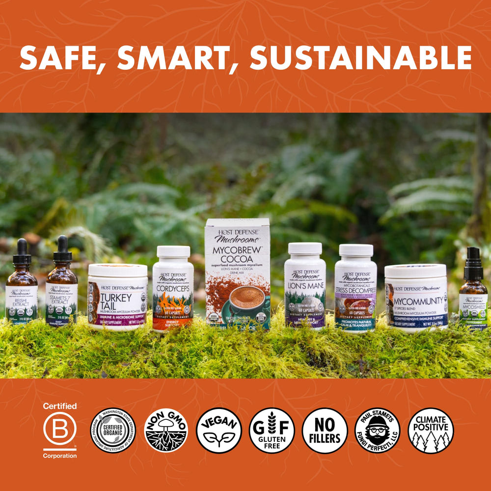 Front of Host Defense Breathe packaging showing 30 capsules (15 servings)