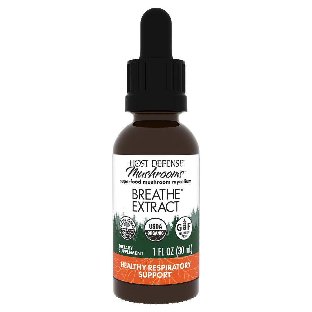 Host Defense Breathe Extract bottle and dropper