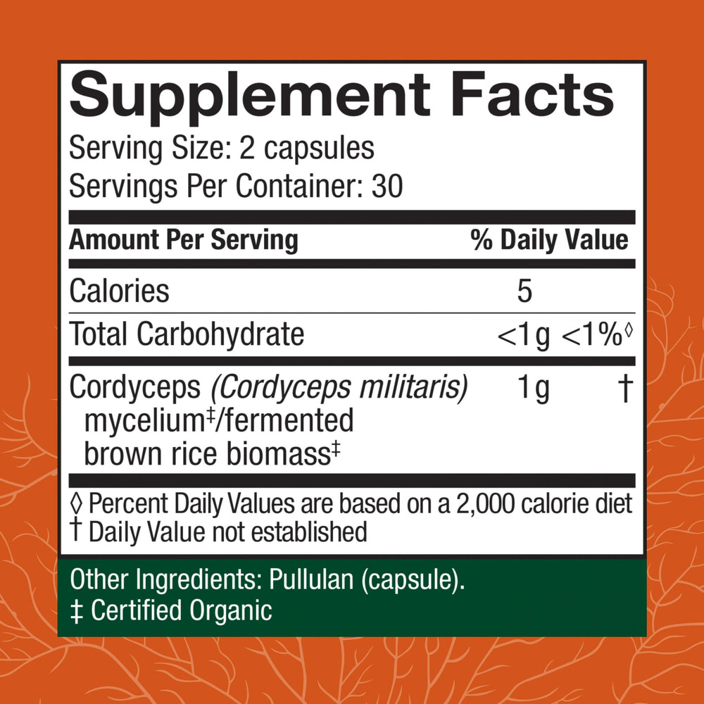 Host Defense Cordyceps capsules packaging box
