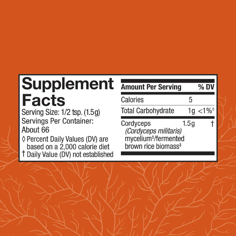 Cordyceps powder being scooped from container