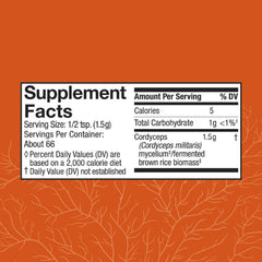 Cordyceps powder being scooped from container