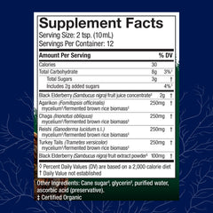 Product label for Host Defense Elderberry Plus Syrup