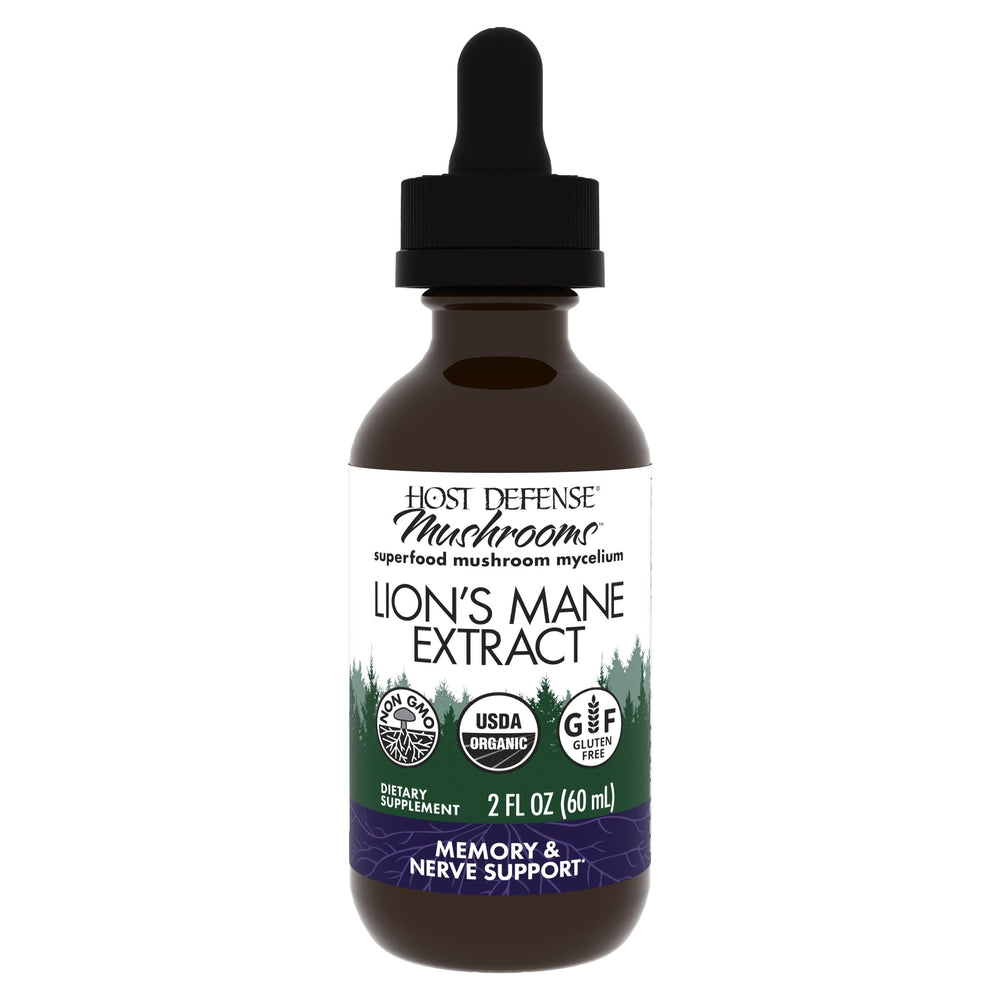 Host Defense Lions Mane Extract bottle with label