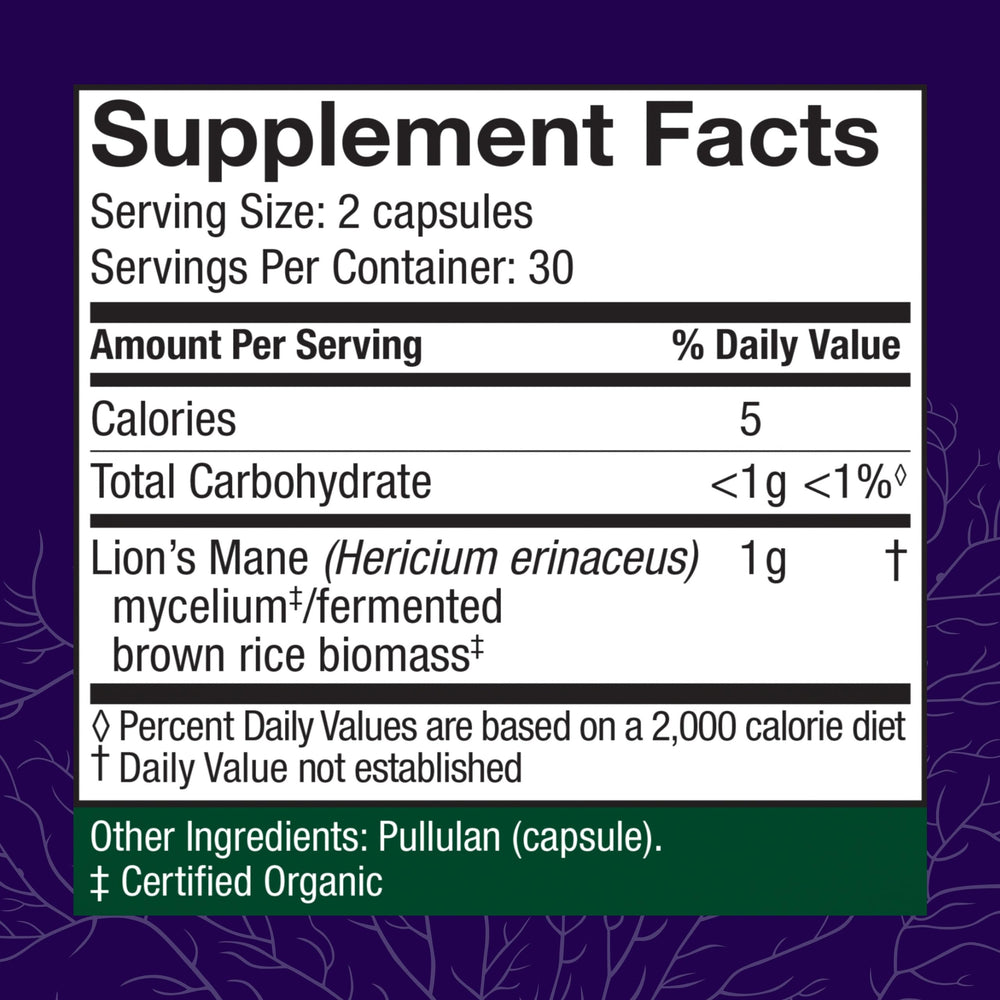Front packaging of Host Defense Lion's Mane supplement