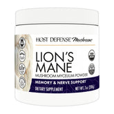Host Defense Lion's Mane Powder bottle with label on white background