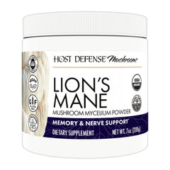 Host Defense Lion's Mane Powder bottle with label on white background