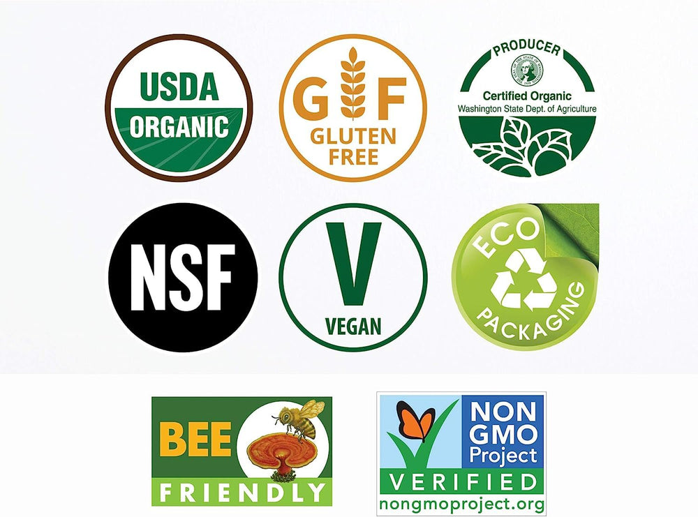 Gluten-free, non-GMO, certified organic mushroom blend