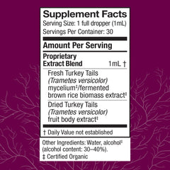 Side view of Host Defense Turkey Tail Extract bottle