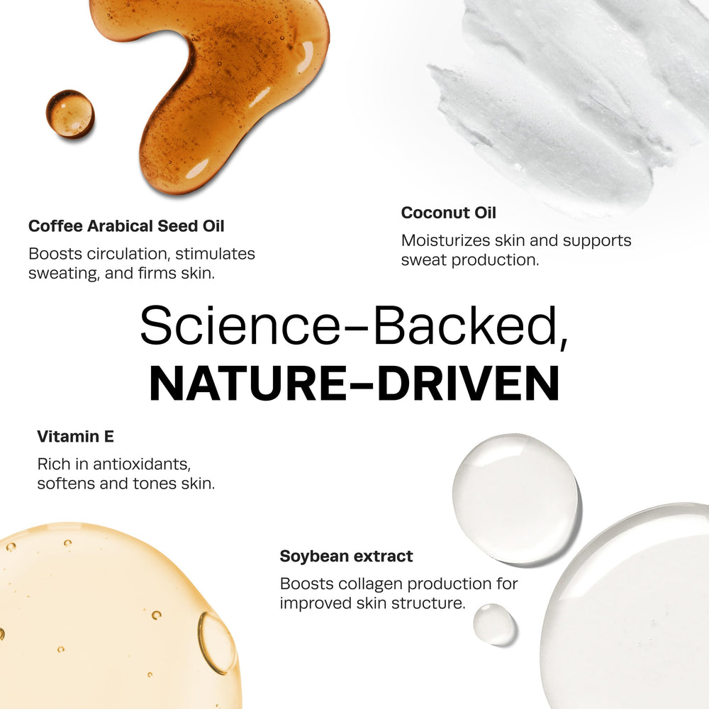 Hot Vita Sweat Now Gel close-up of ingredients highlights natural hydration