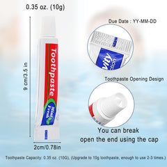 Hotel guest room toothpaste supply display