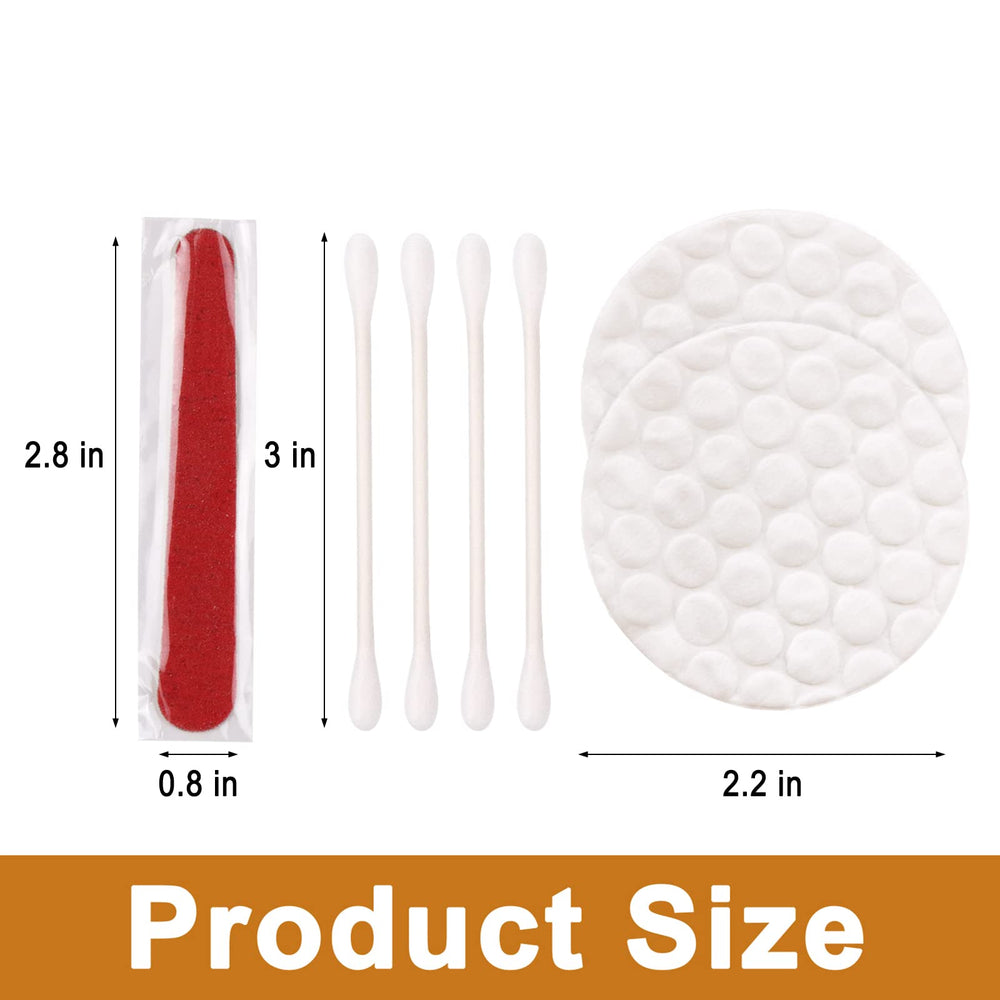 Hotel vanity kit items arranged