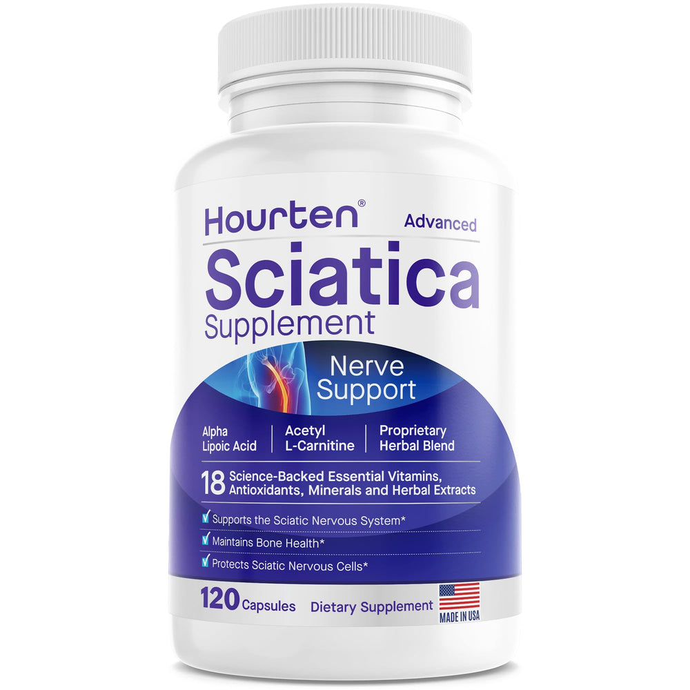 Hourten Sciatic Nerve Support bottle with capsules