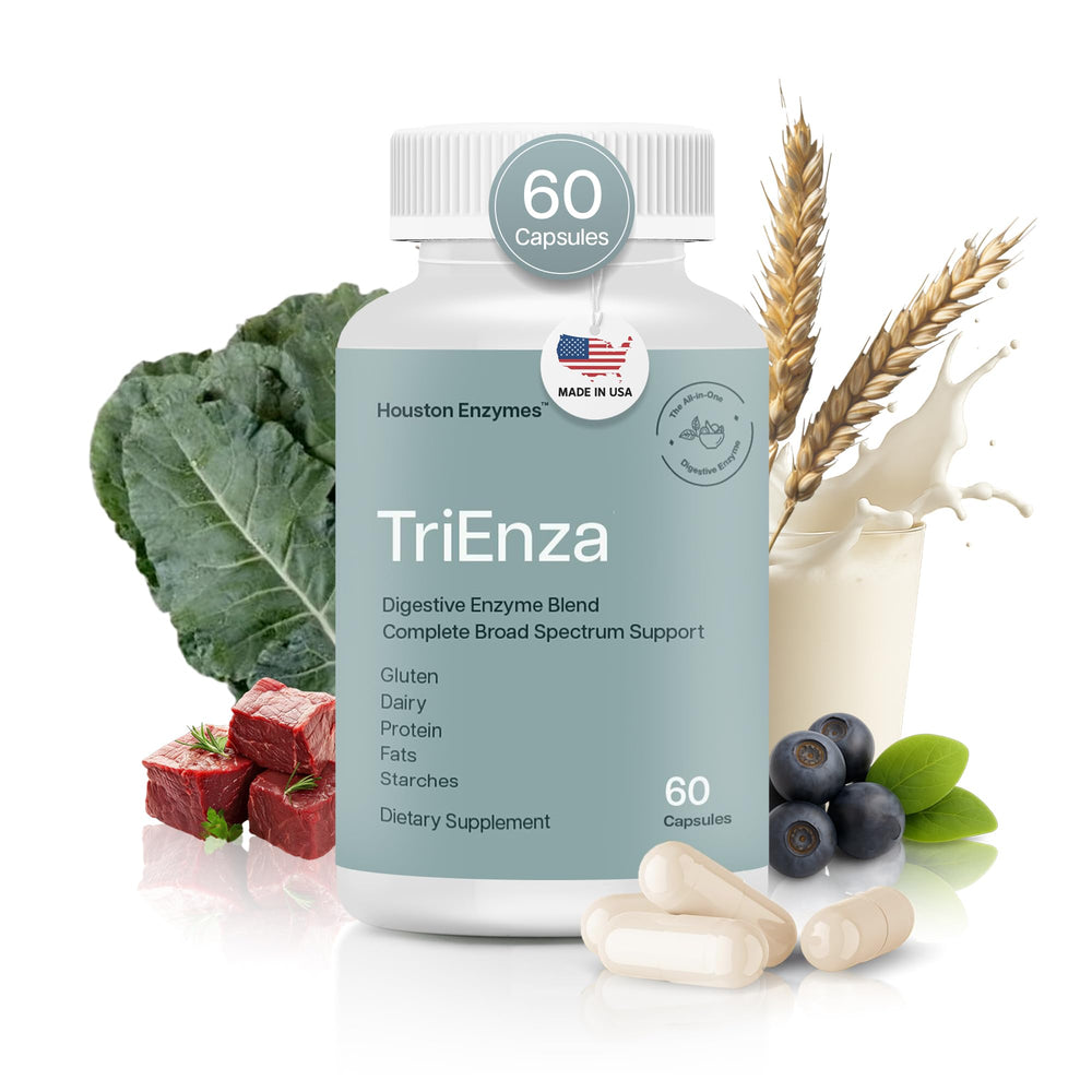 Houston Enzymes TriEnza bottle label - 60 capsules