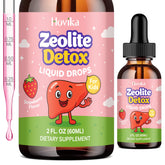 Hovika Zeolite Detox for Kids bottle close-up showing kid-friendly daily detox support