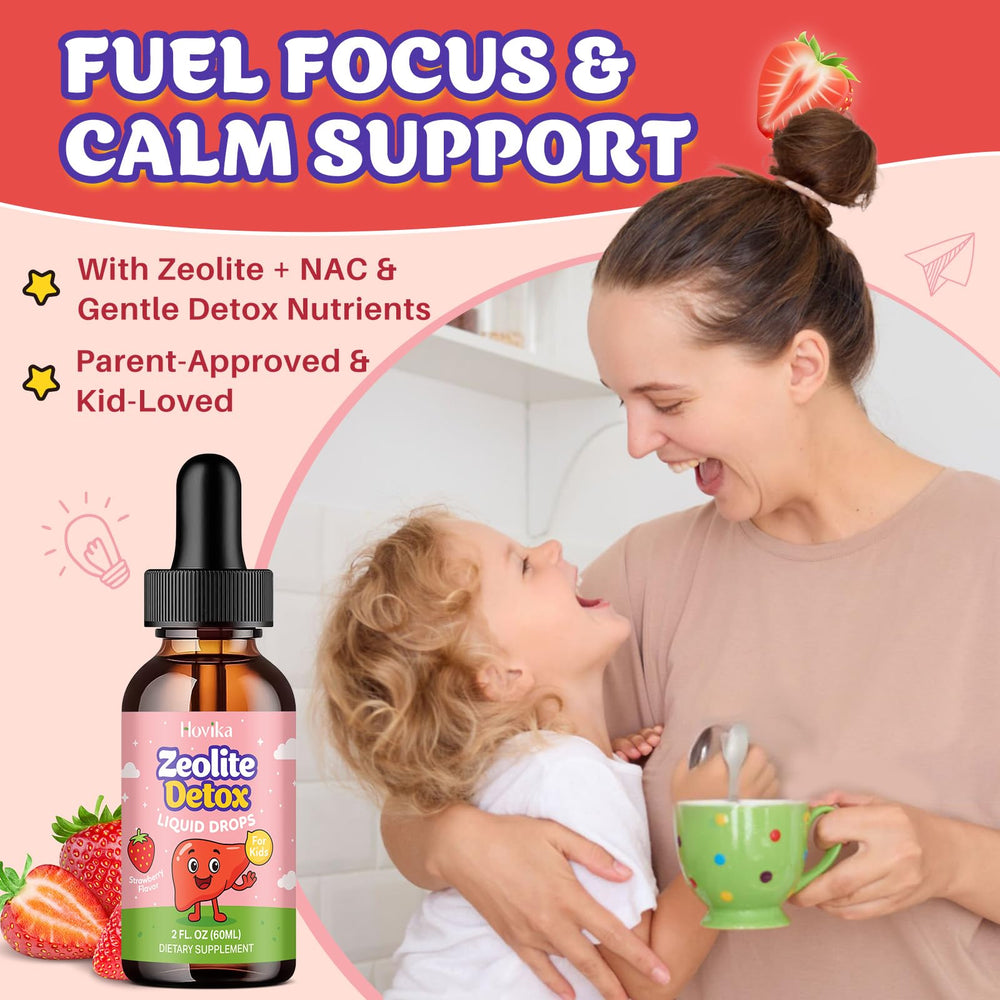 Hovika Zeolite Drops ingredient list including chlorella and NAC for balance