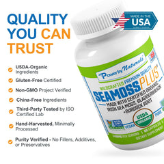 Diagram showing how to take SeaMoss Plus capsules